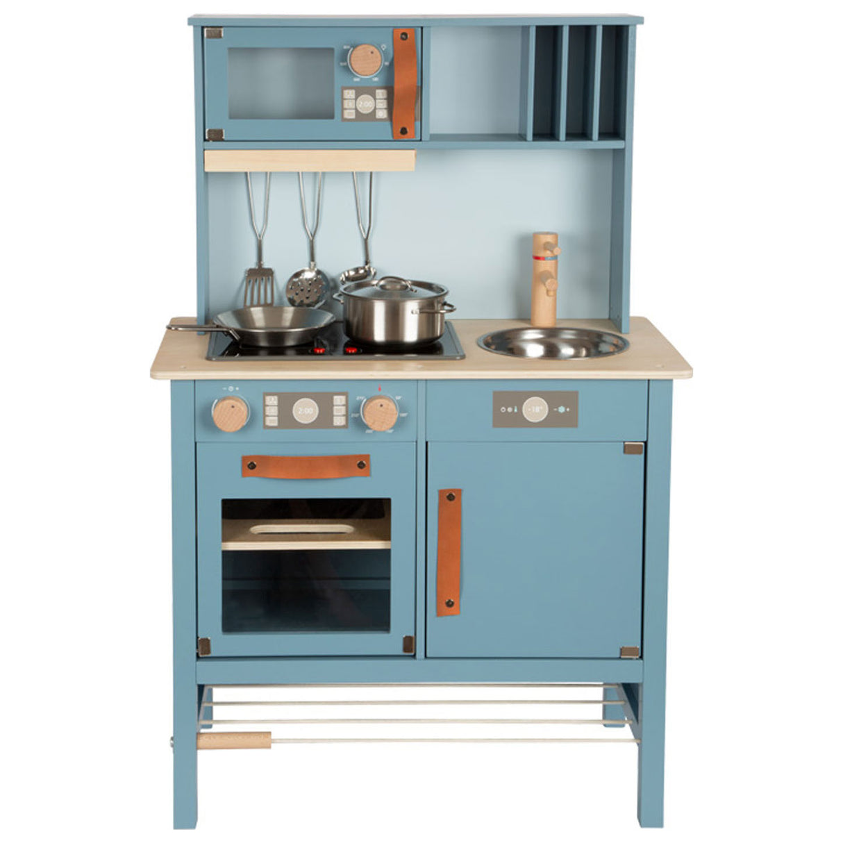Pie pequeño - cocina para niños de madera azul, 7dlg.