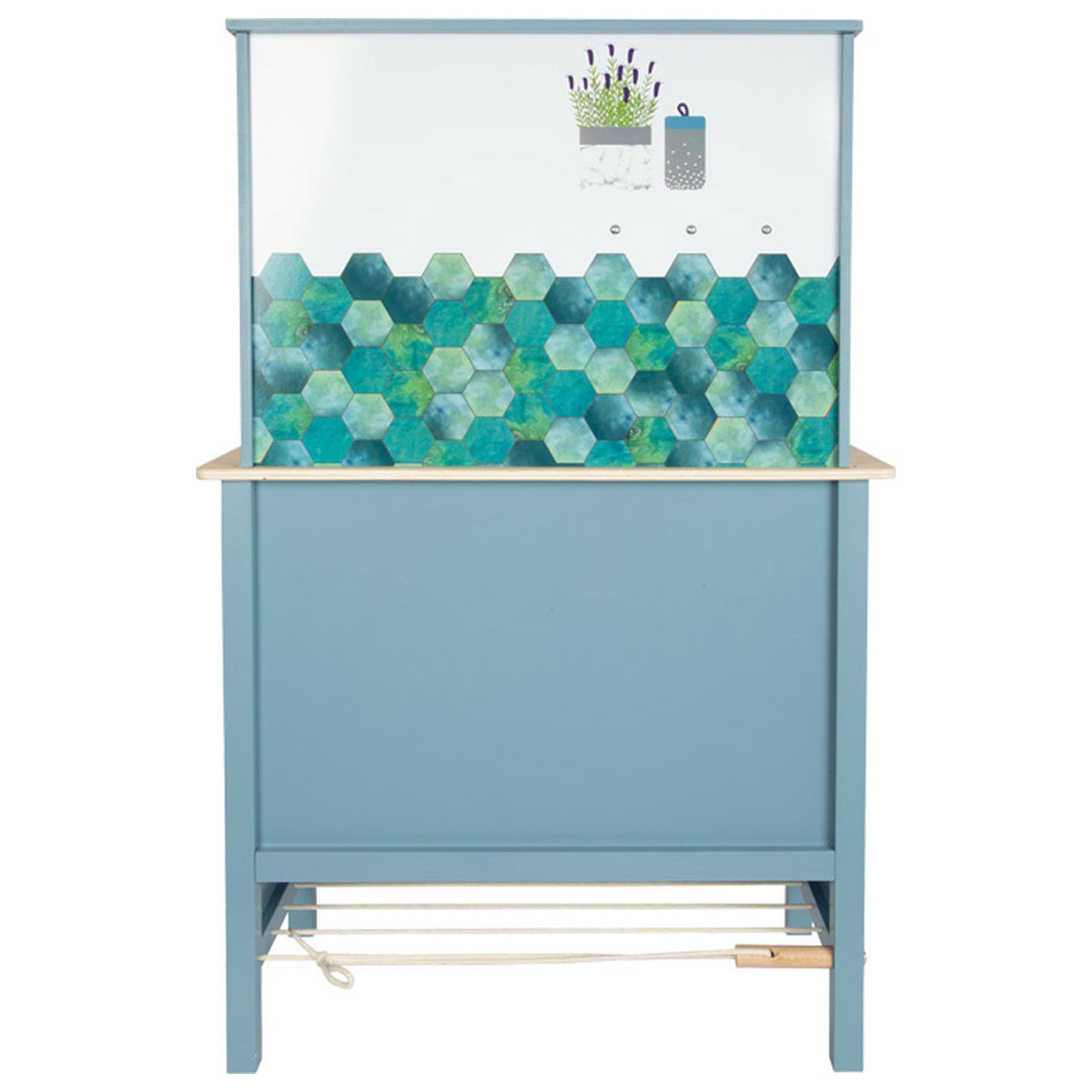 Pie pequeño - cocina para niños de madera azul, 7dlg.