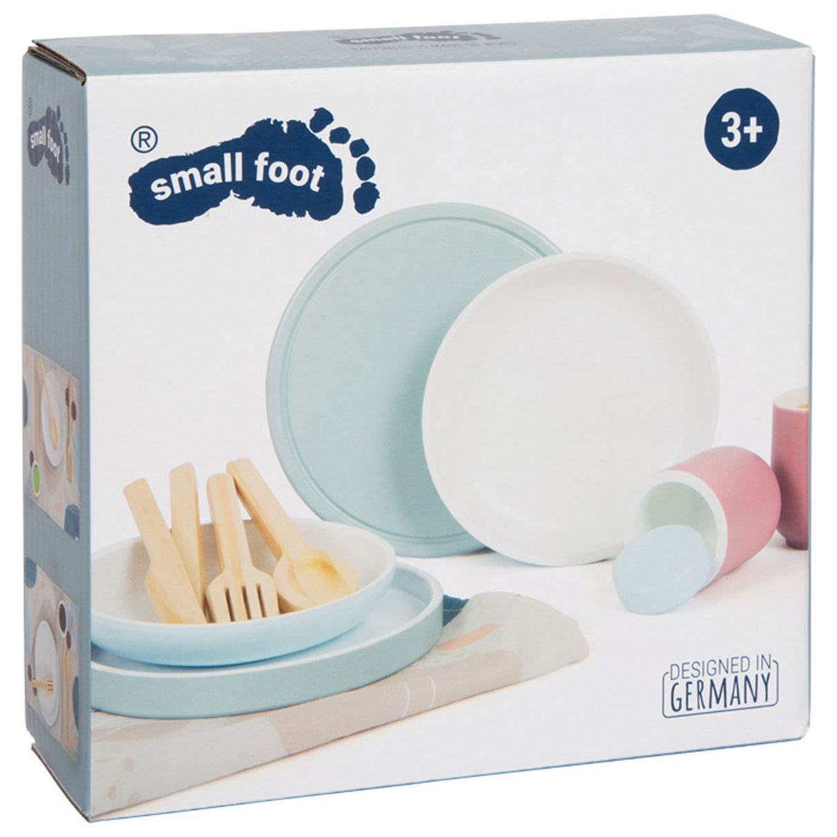 Piccole piede - posate in legno set con tappetini, 18dlg.