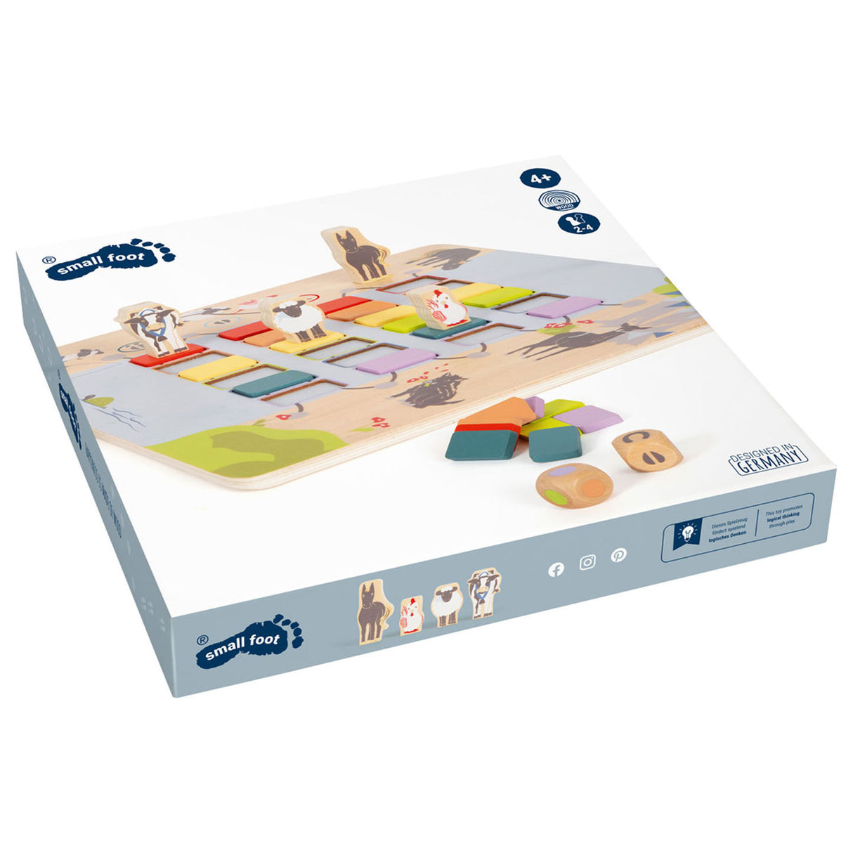 Small foot wooden game bridge crossing animals