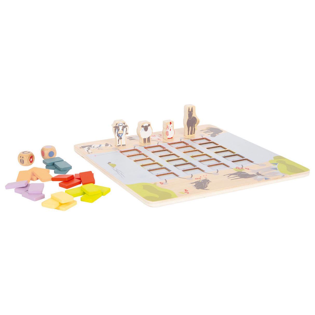 Small foot wooden game bridge crossing animals