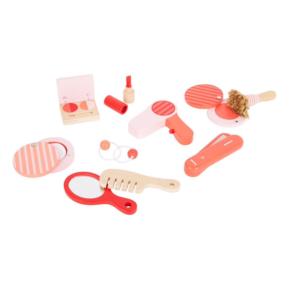 Trucco retrò in legno piccolo in legno in valigia