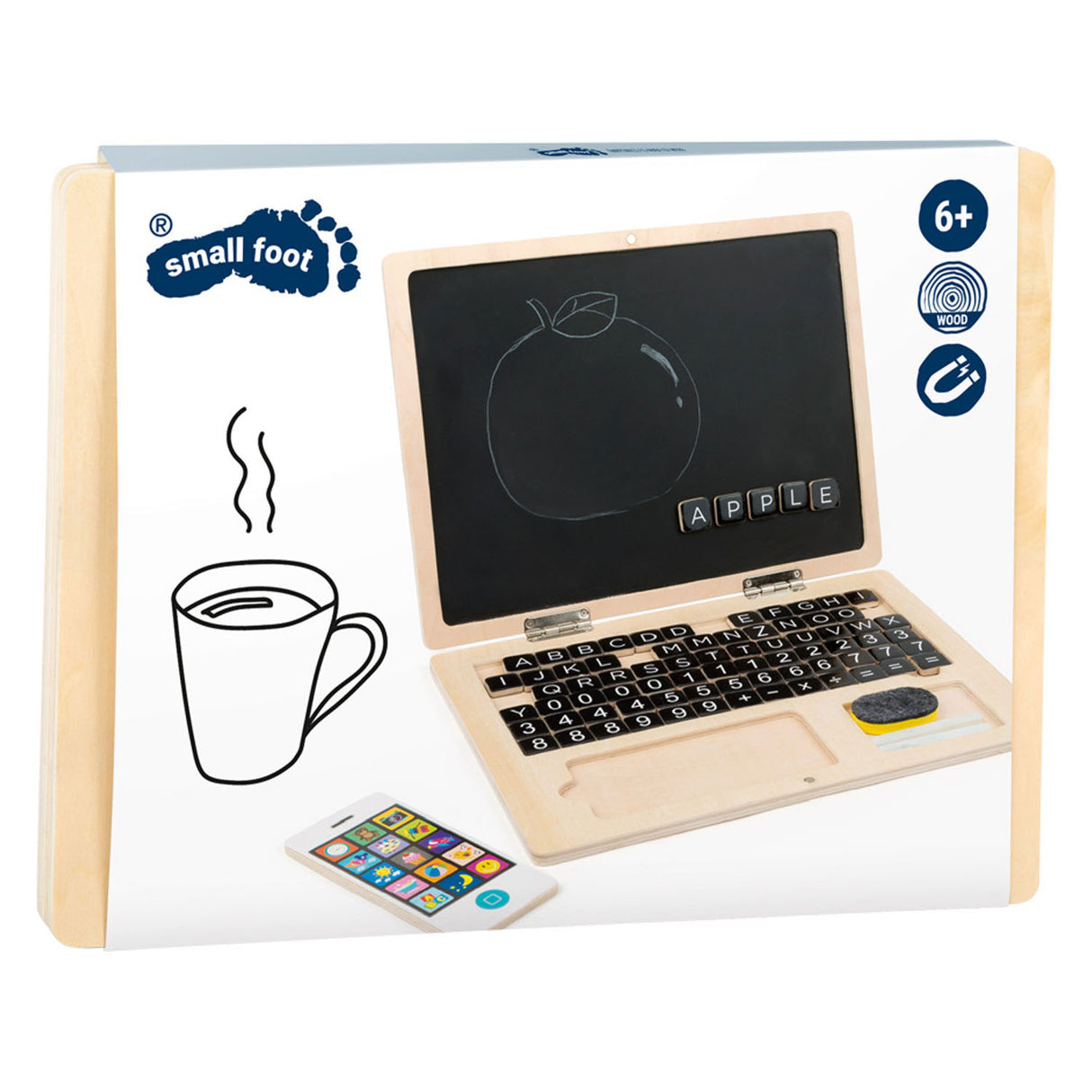 Kis lábú fa laptop mágneses táblával