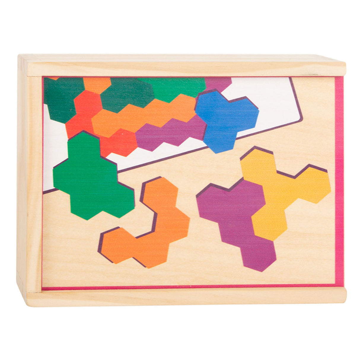 Kleines Fußholzform -Puzzle -Sechseck