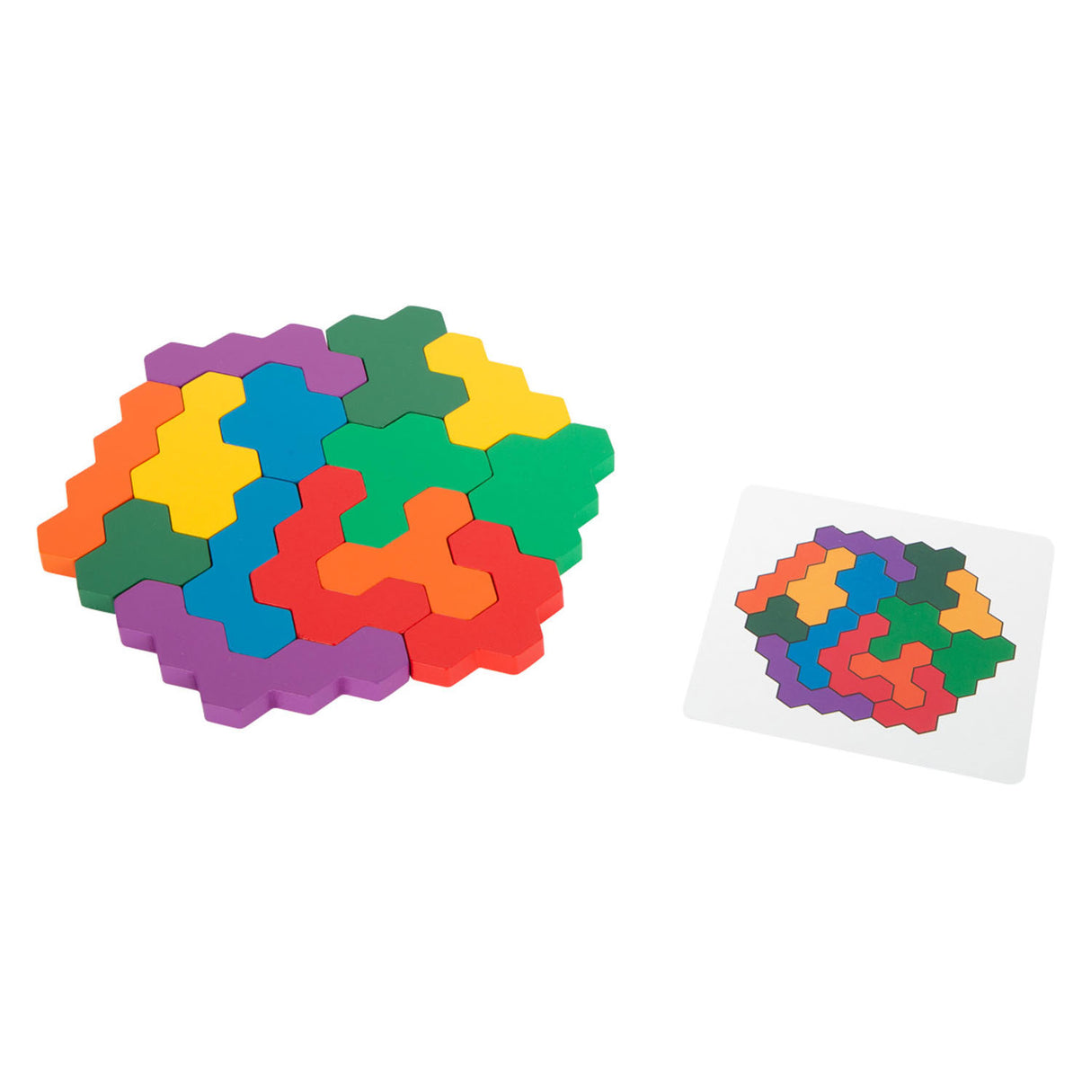Kleines Fußholzform -Puzzle -Sechseck