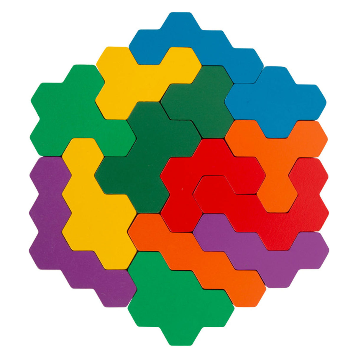 Kleines Fußholzform -Puzzle -Sechseck