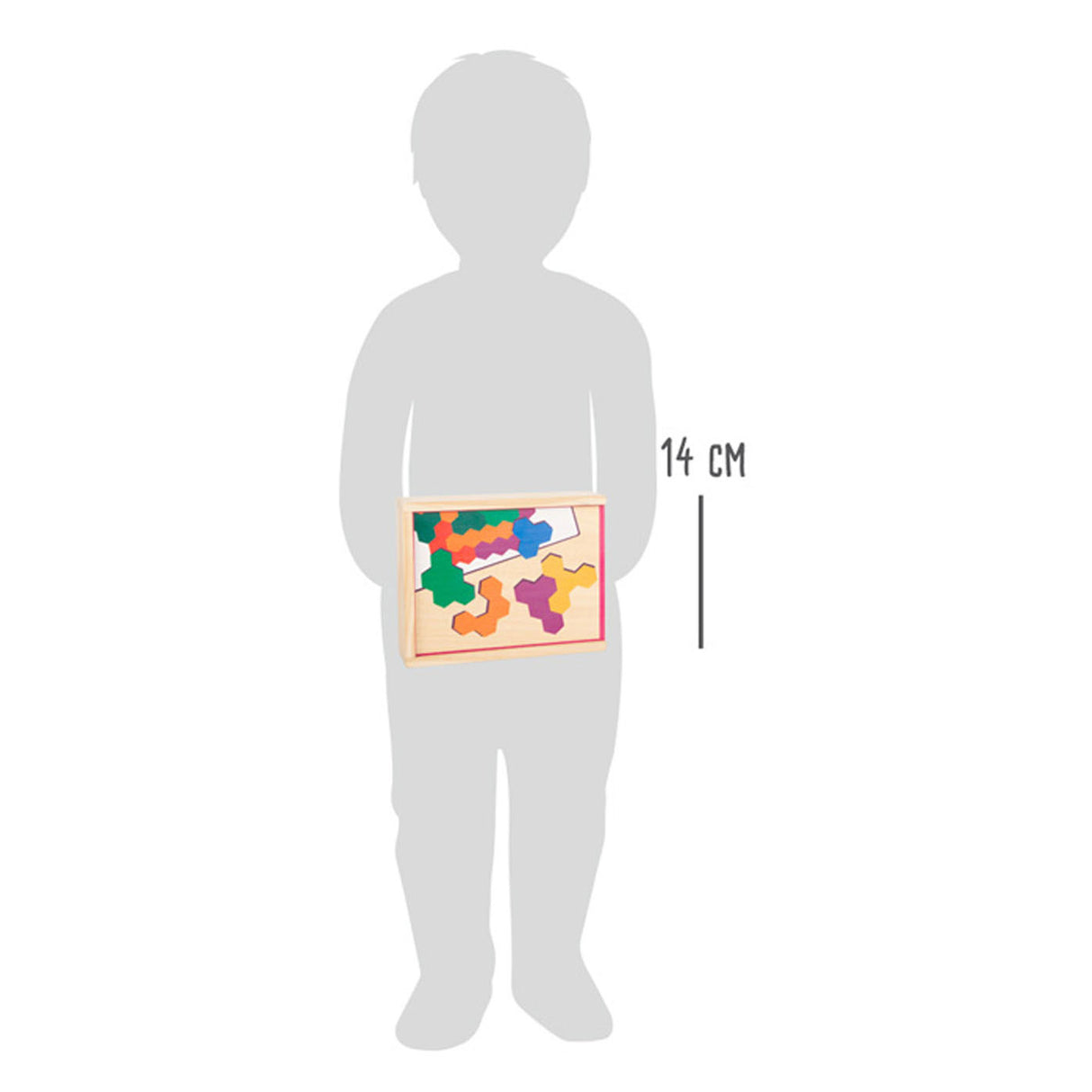 Kleines Fußholzform -Puzzle -Sechseck