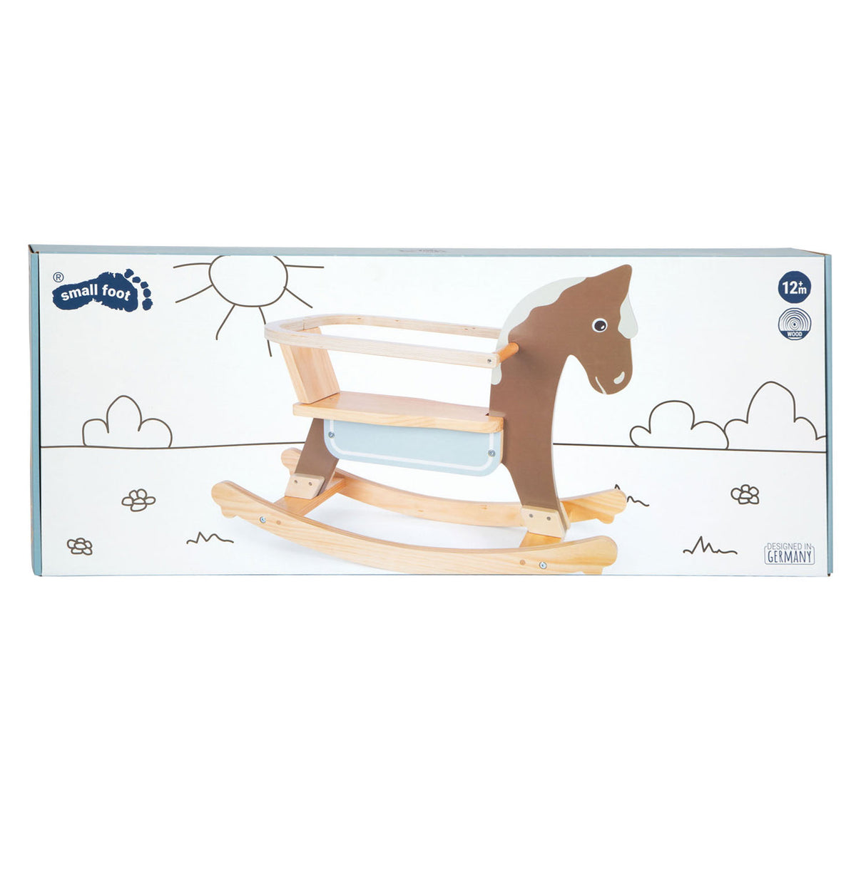 Petit pied rocheux de pied avec un siège marron