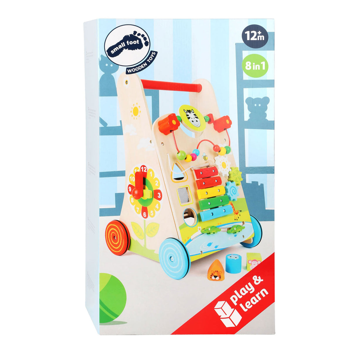 Piccolo piede di legno baby walker colorato