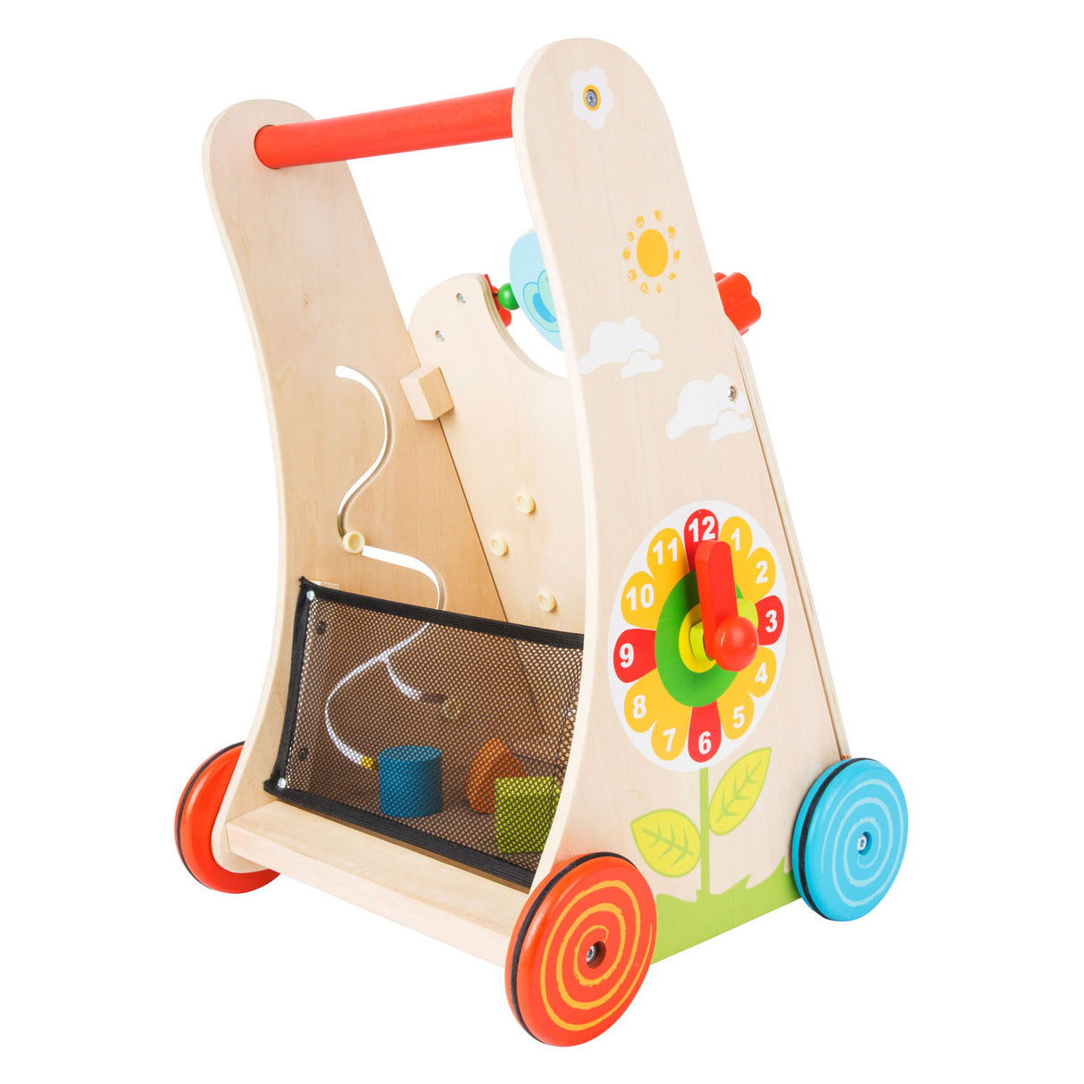 Piccolo piede di legno baby walker colorato