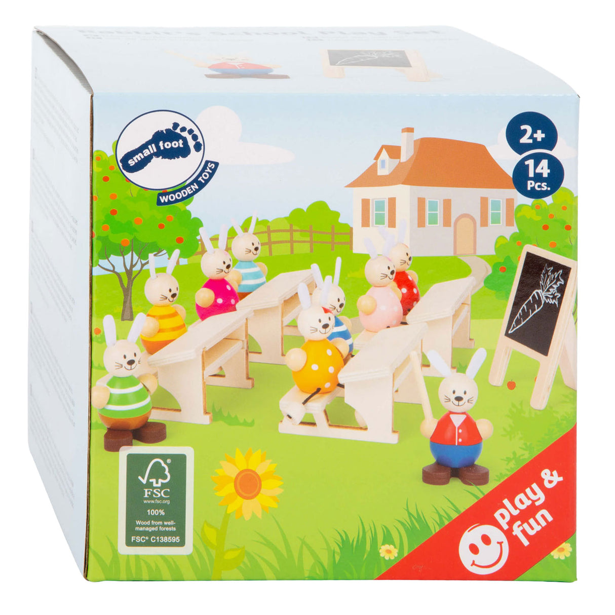 Small Foot Wooden Poppenhuis Rabbit School Class play set