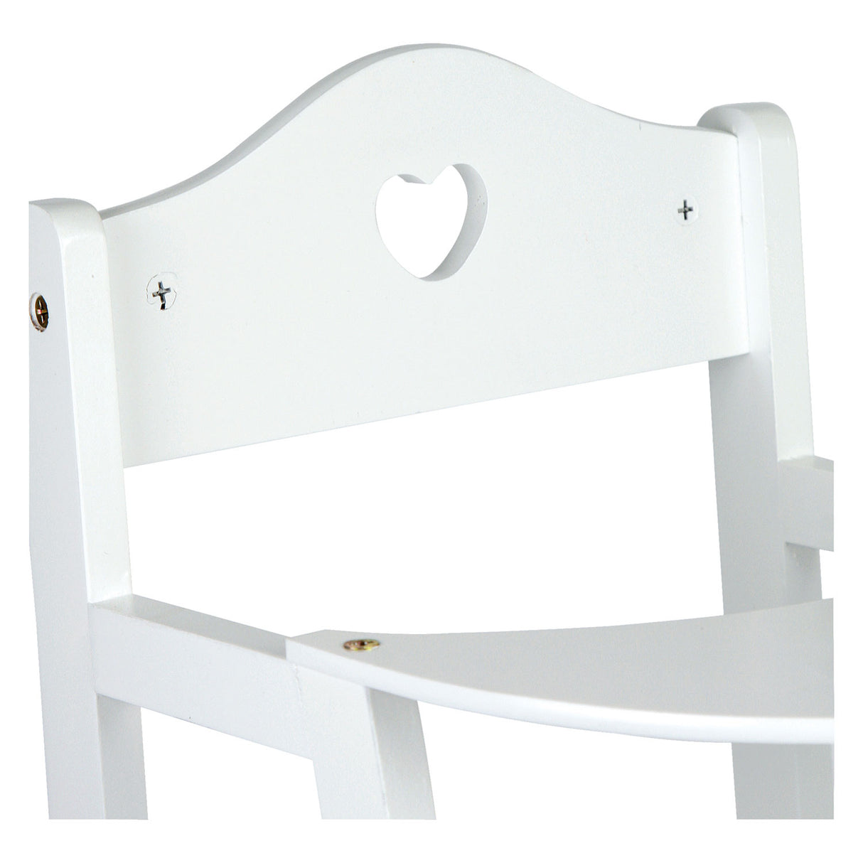 Sedia bambola in legno a piede bianco bianco