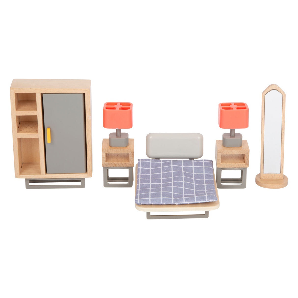 Mała drewniane meble do lalki nowoczesne, 31dlg.