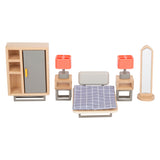 Mała drewniane meble do lalki nowoczesne, 31dlg.