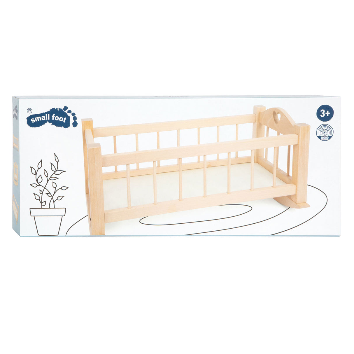 Letto per bambole a swing in legno piccolo ovviamente