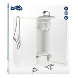 Armario de muñecas de madera de pie pequeño con perchas, 3dlg.