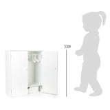 Guarda -roupa de madeira de pé pequeno com cabides, 3dlg.
