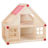 House per bambole in legno con mobili, 23dlg.