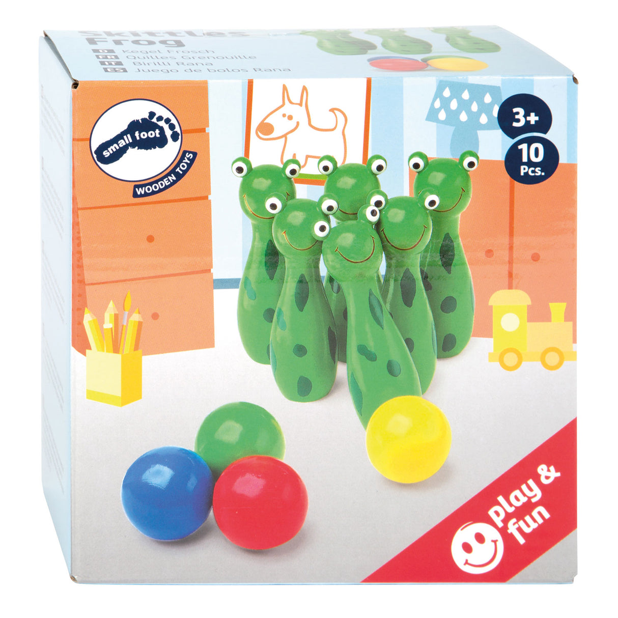 Malá Foot - Wooden Frogs Wrap Game, 10DLG.