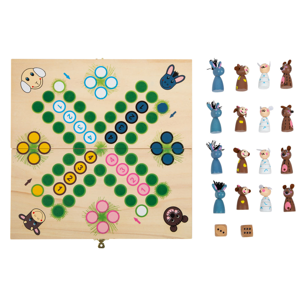 Malá noha dřevěná ludo herní hospodářská zvířata