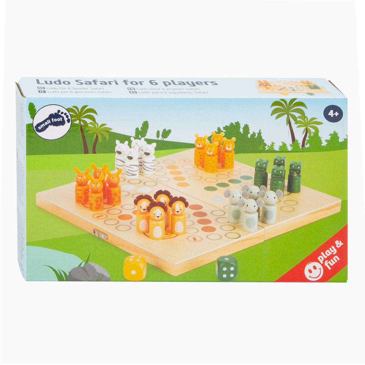 Malá noha dřevěná hra Ludo hra 6 hráčů