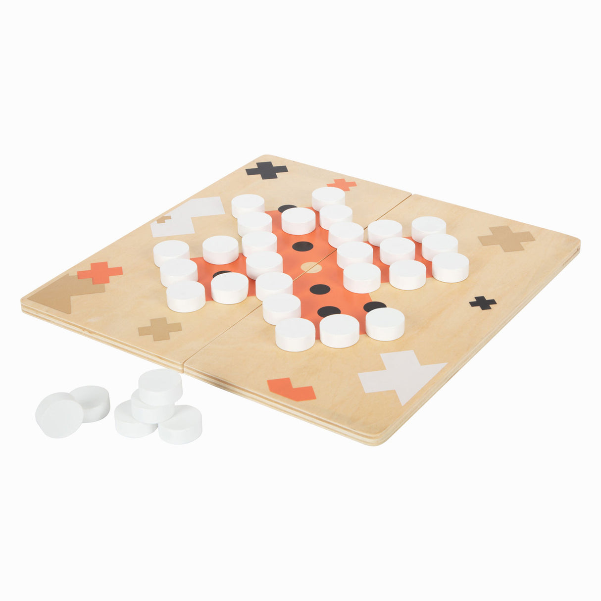 Majhna noga Houten Solitaire in Molenspel Golden Edition