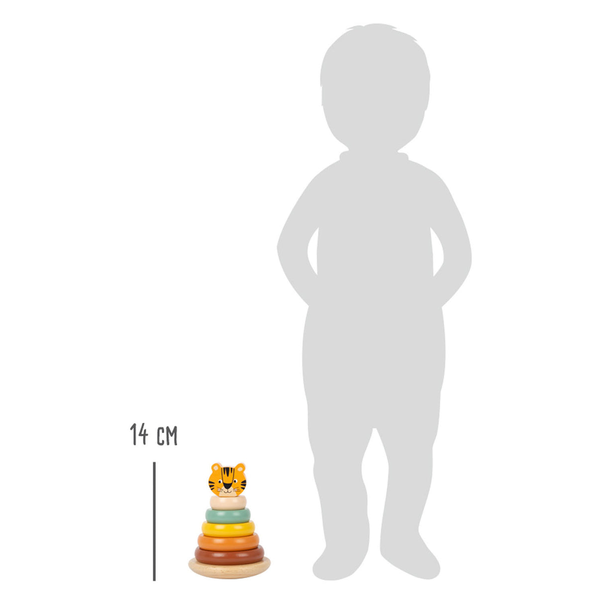 Tiger de la tour d'empilement en bois à petit pied, 7dlg.