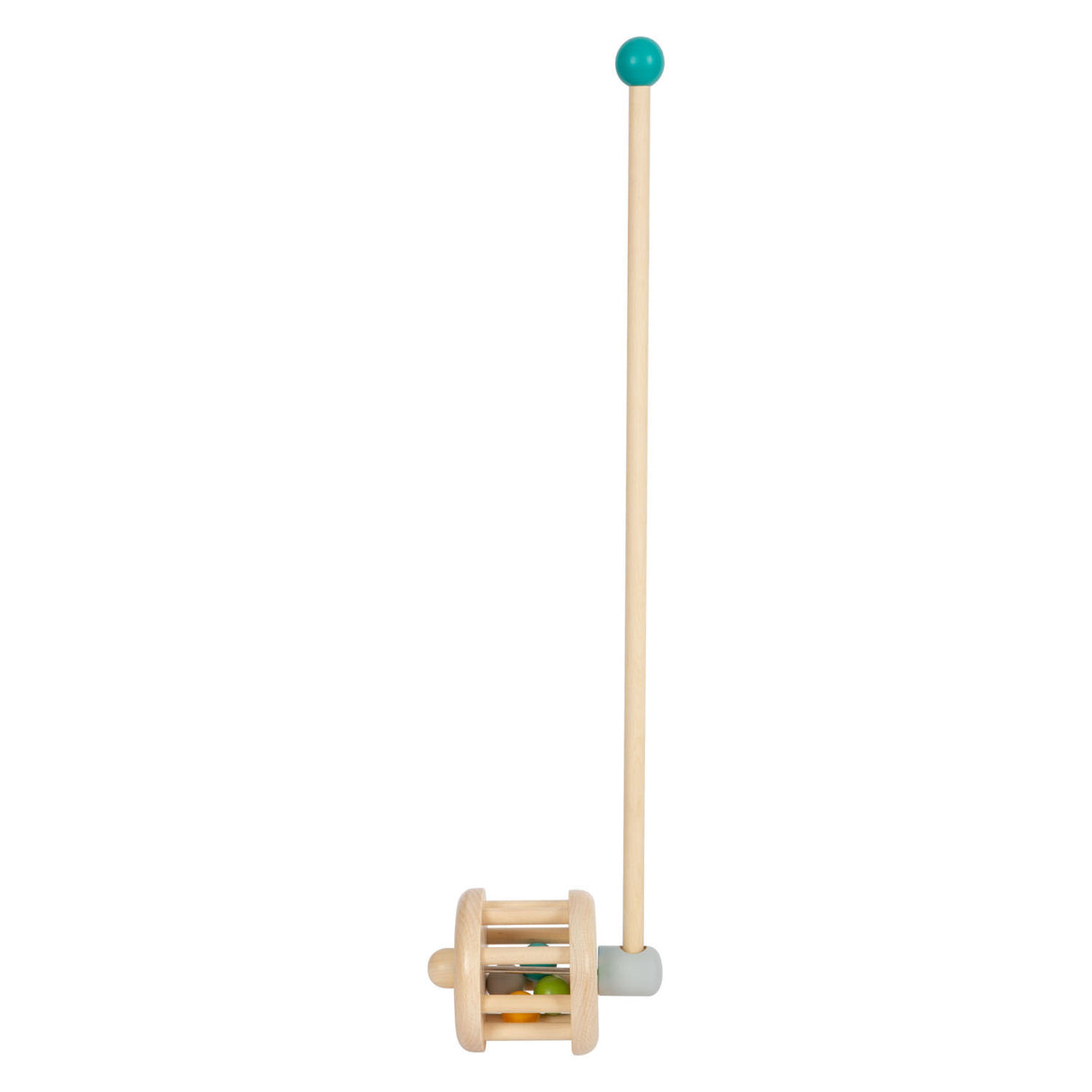 Small foot wooden push figure rattle