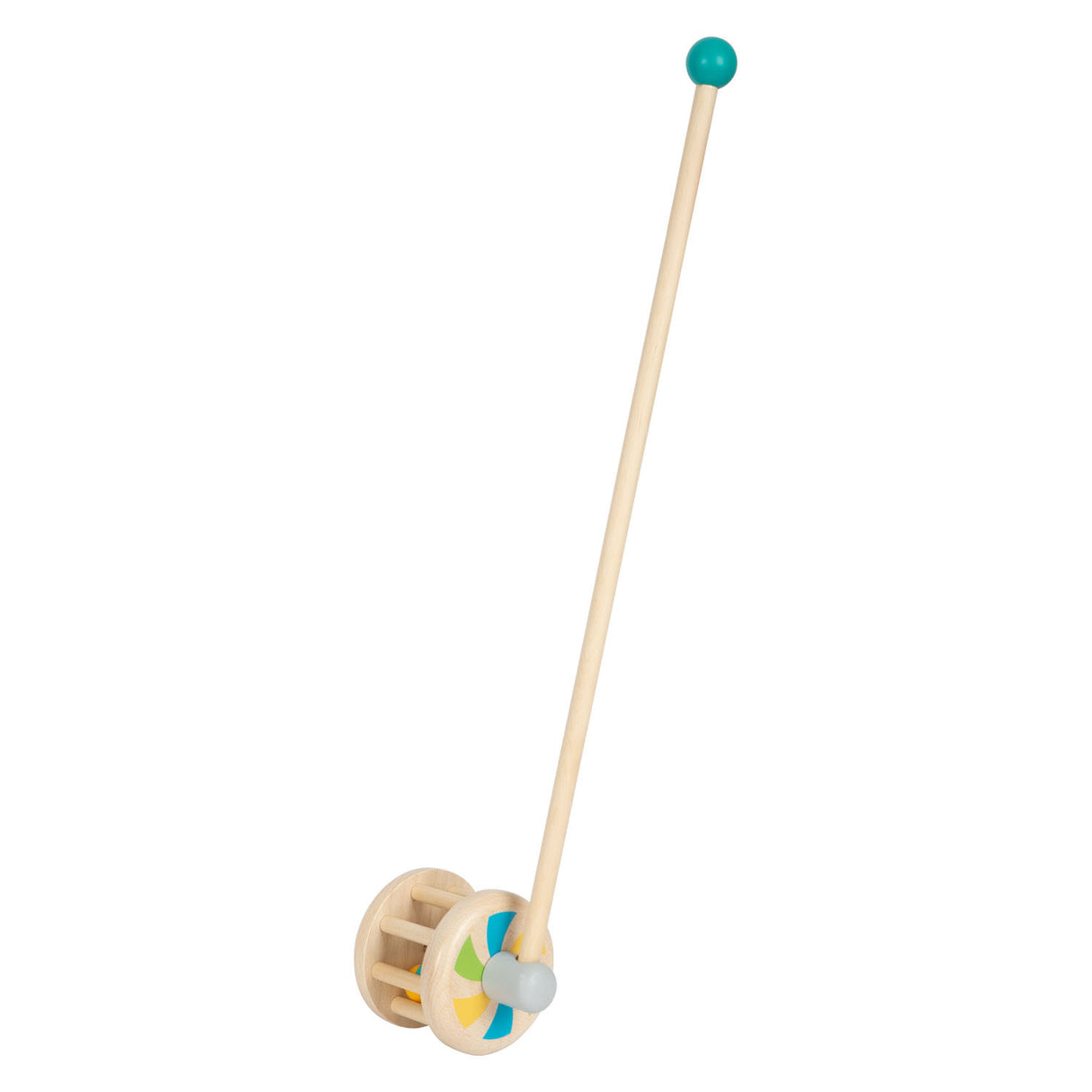 Small foot wooden push figure rattle