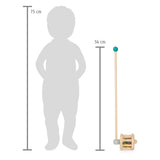 Small foot wooden push figure rattle