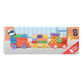 Small foot wooden stacking blocks train, 16dlg.