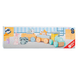 Small foot wooden train with forest animals pastel, 9dlg.