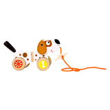 Cão de figura de madeira de pé pequeno de pé