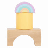 Brack di costruzioni in legno di piccoli piedi pastello, 50dlg.