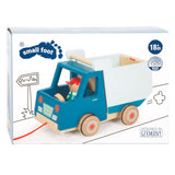 Figura de caminata de madera pequeña buikwrachtwagen
