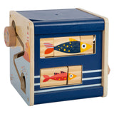 Small foot wooden activity cube ocean