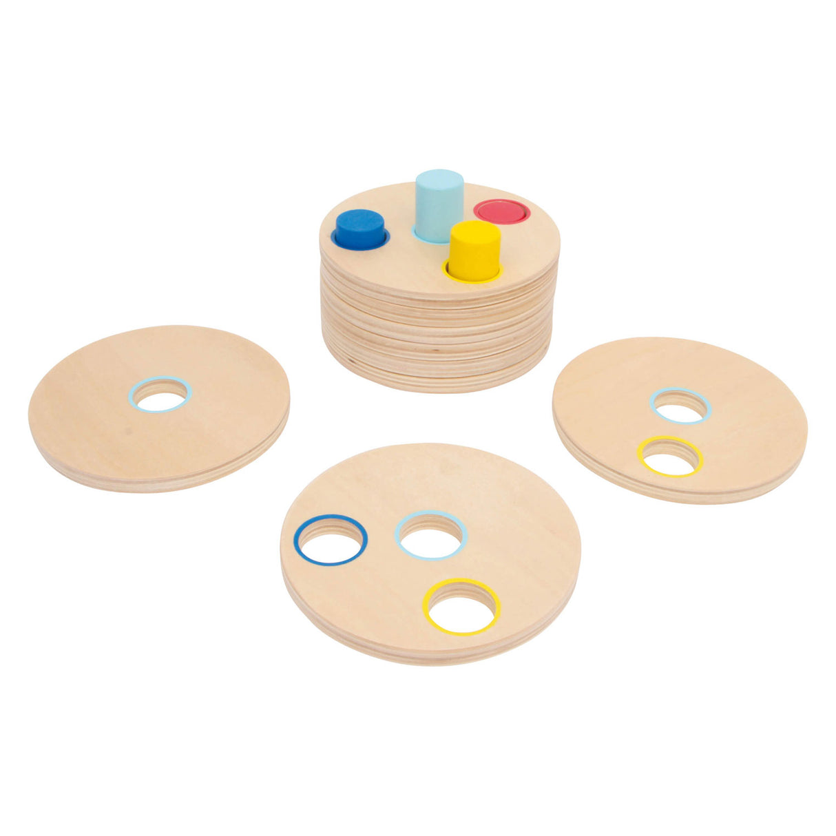 Pequeno jogo de madeira para empilhamento de madeira Logisteck Educational, 9dlg.