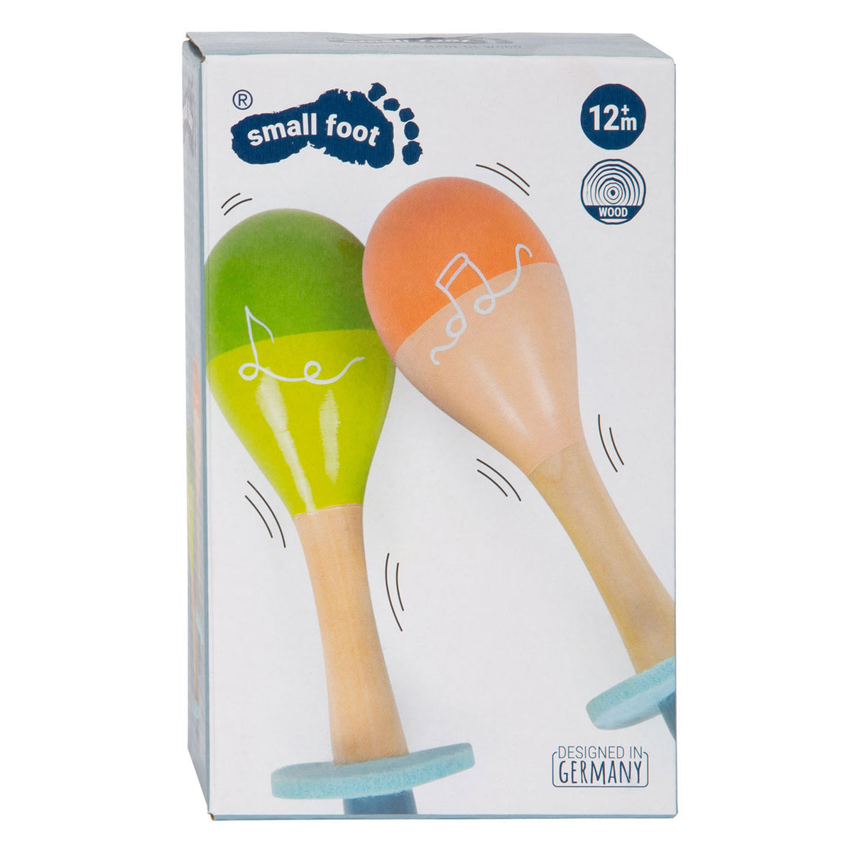 Pequenos pés de madeira maracas groovy batidas