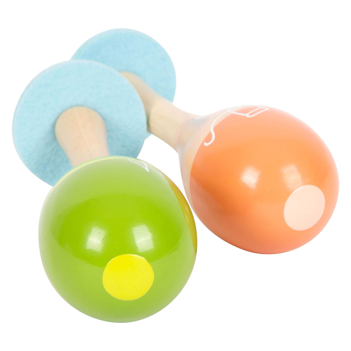 Pequenos pés de madeira maracas groovy batidas