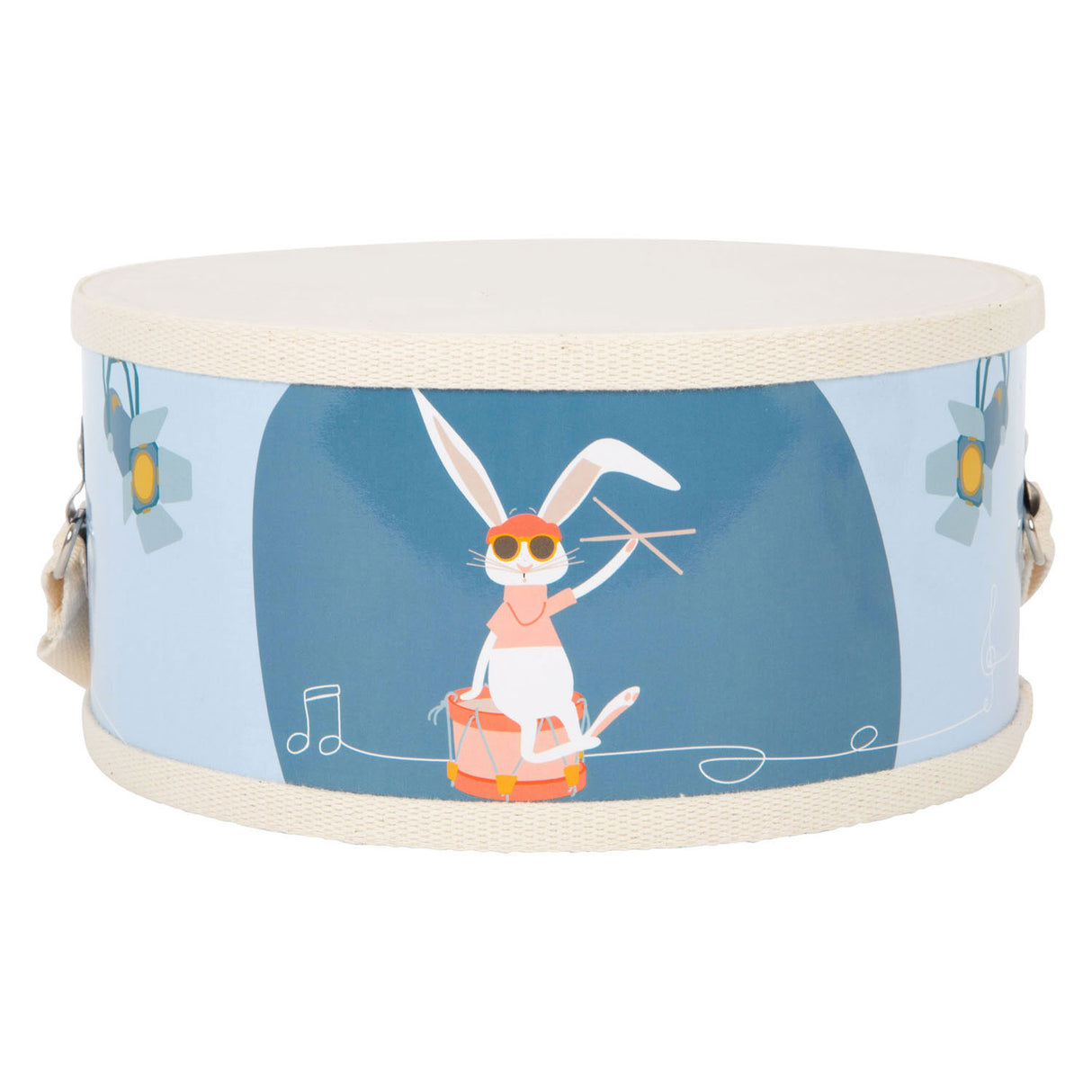 Small foot wooden drum groovy beats with sticks, 3dlg.