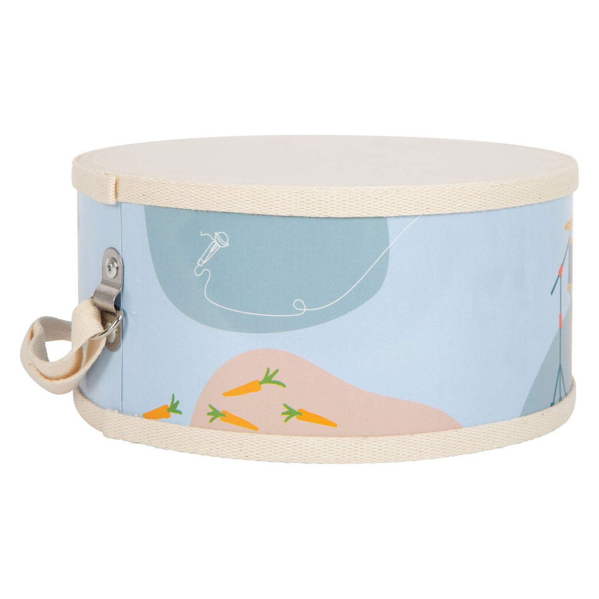 Small foot wooden drum groovy beats with sticks, 3dlg.