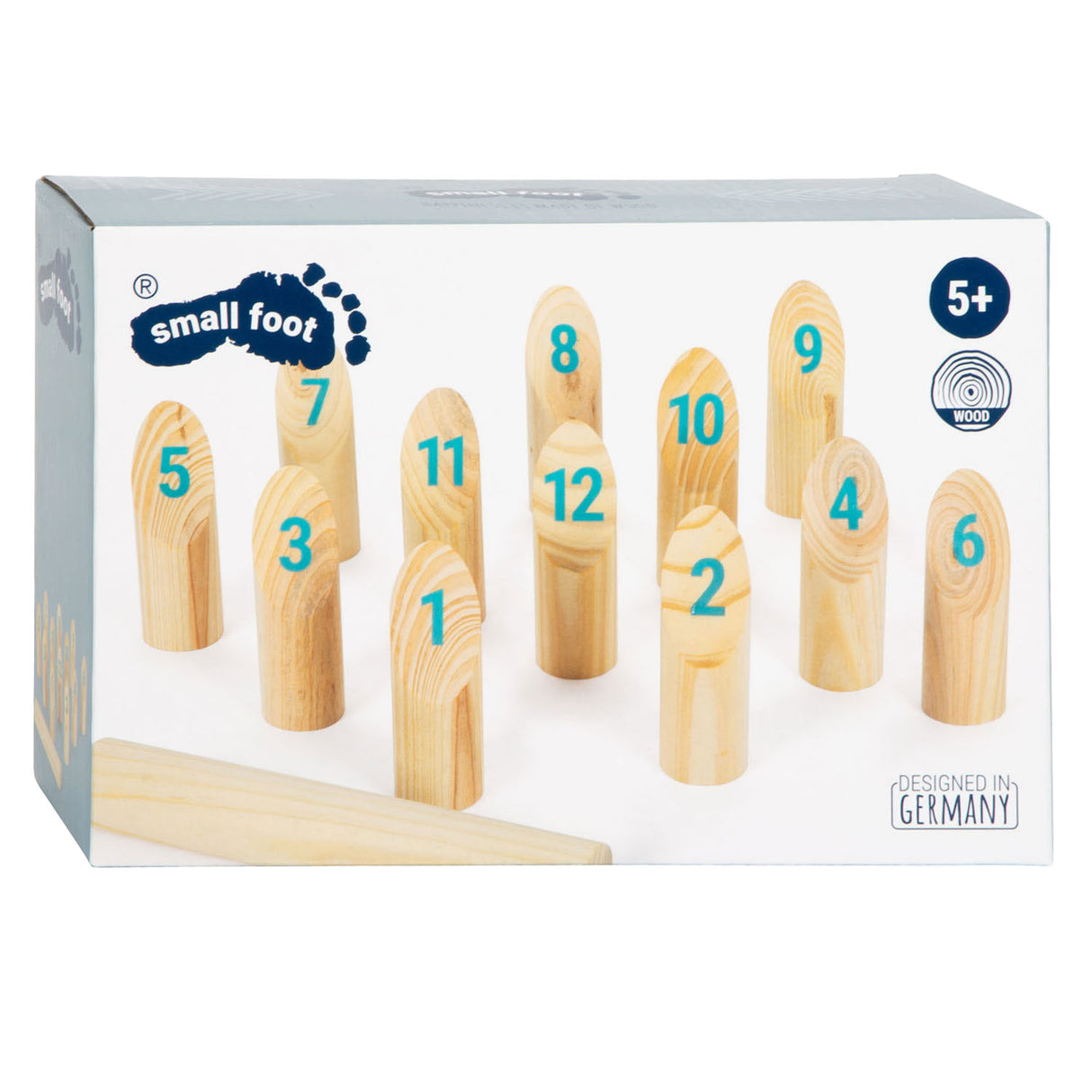 Malá noha - dřevěná kubb s písněmi házející hru do tašky, 13DLG.