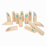 Lille fod - Wooden Kubb med sange, der kaster spil i taske, 13dlg.