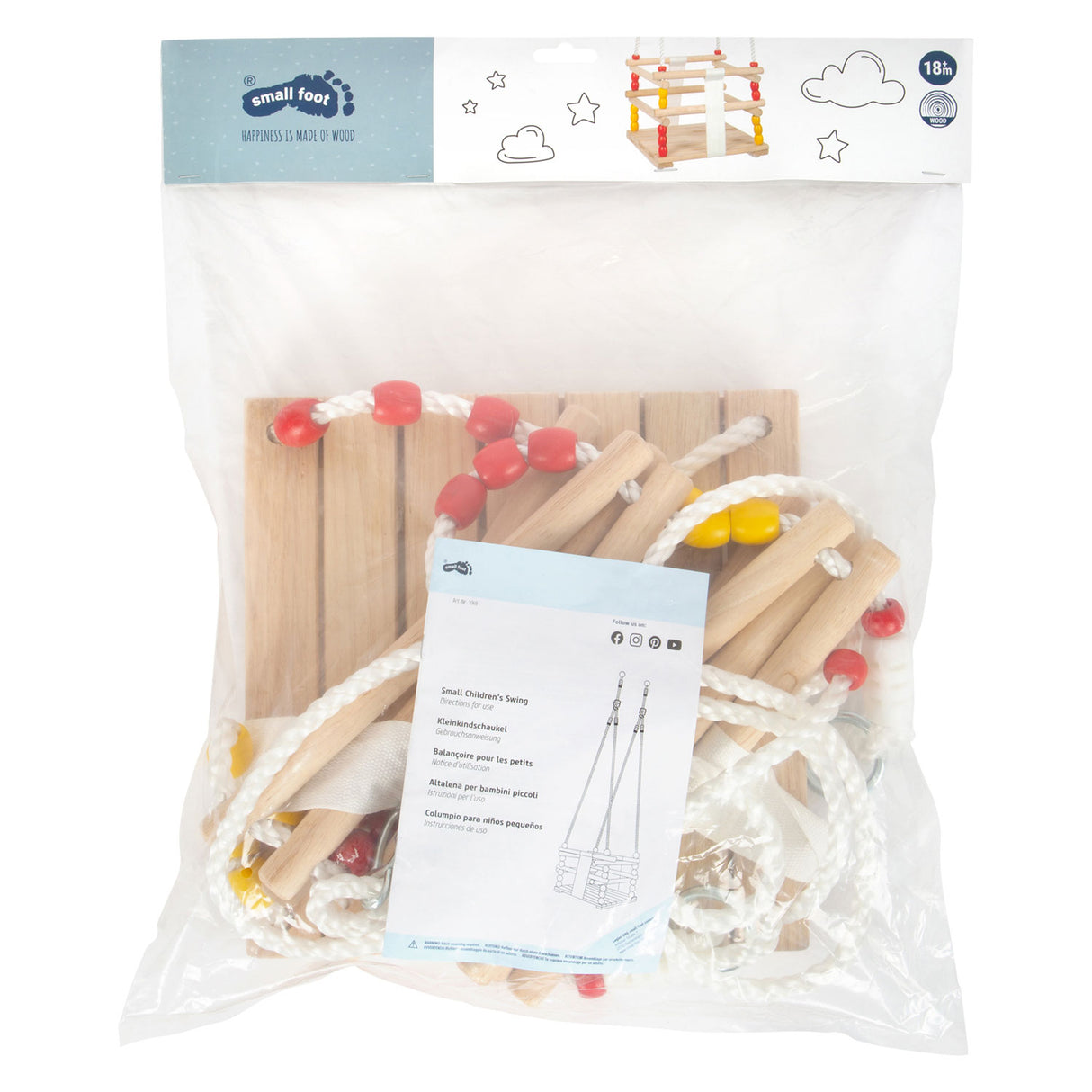 Pé pequeno - Swing de madeira de madeira, 150cm