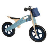 Petit pied avion en bois bleu