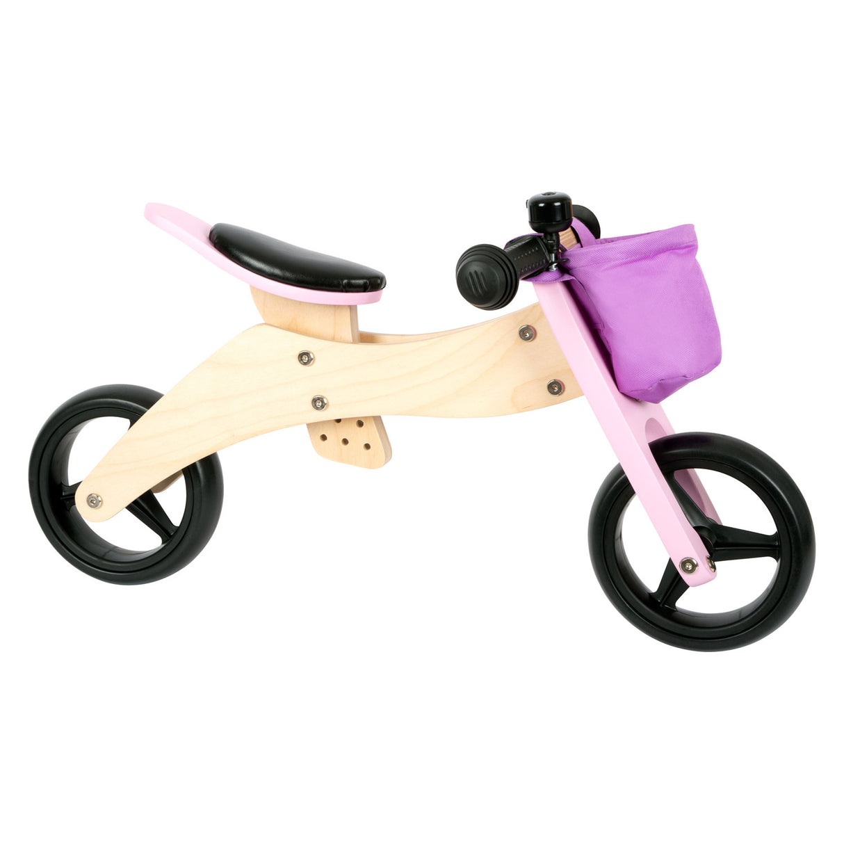Triciclo in legno a piede piccolo e 2in1 rosa