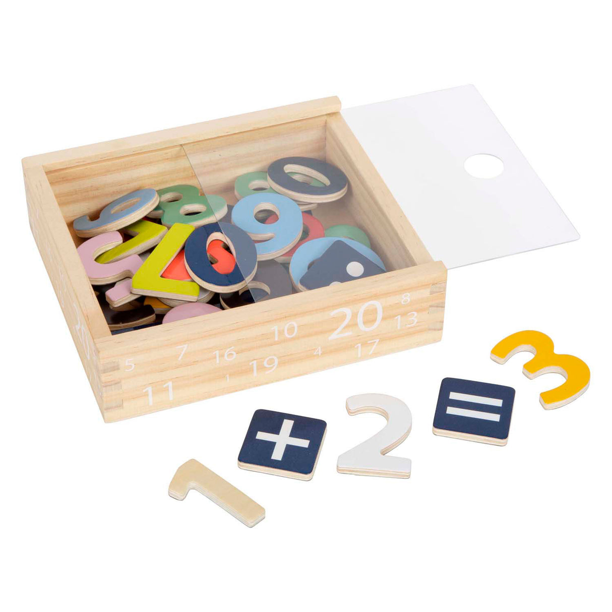 Piccole piede - Colore di figure magnetiche in legno. 37dlg.