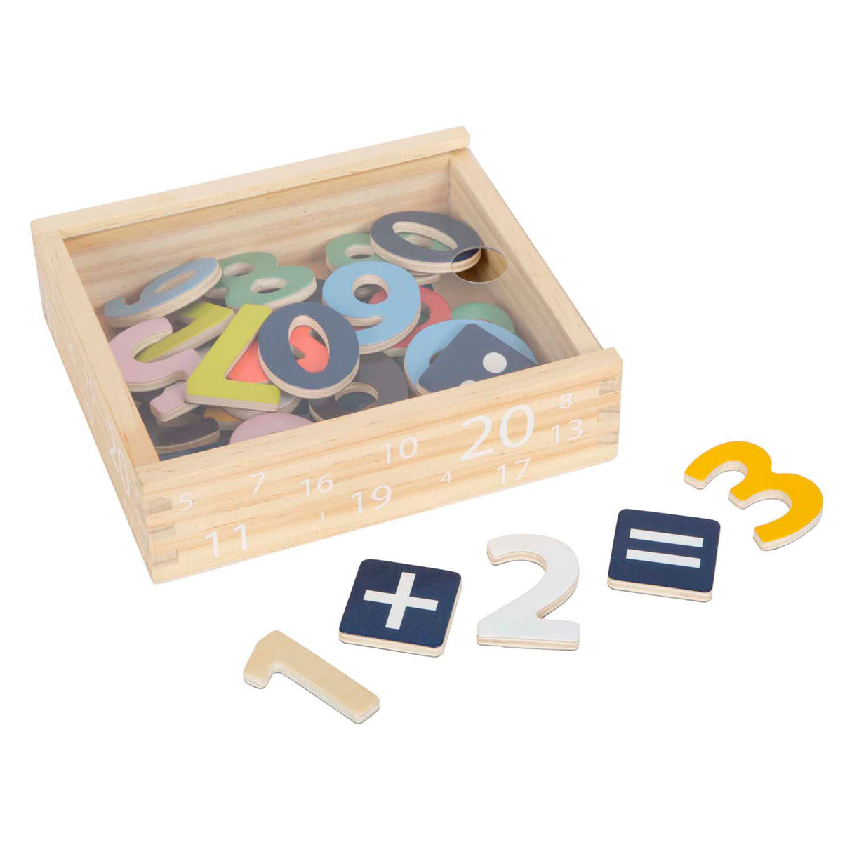Piccole piede - Colore di figure magnetiche in legno. 37dlg.