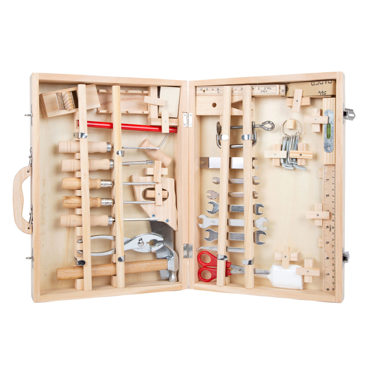 Kleng Fouss - Holz Toolbox Deluxe mat Tools, 28dlg.