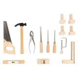 Banque de travail de jouet en bois à petit pied avec accessoires